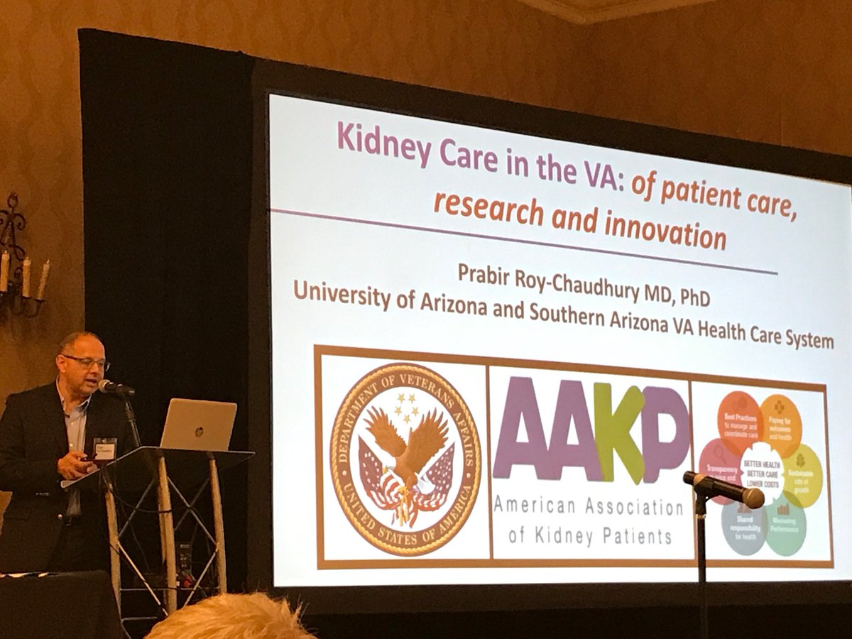 KidneyPatients's tweet photo. Prabir Roy-Chaudhury, MD, PhD, Professor of Medicine Banner University Medical Center-Tucson and South speaks on Veterans Administration Leadership and Care at AAKP National Patient Meeting #kidneypatients18 https://t.co/JboKcQVusl