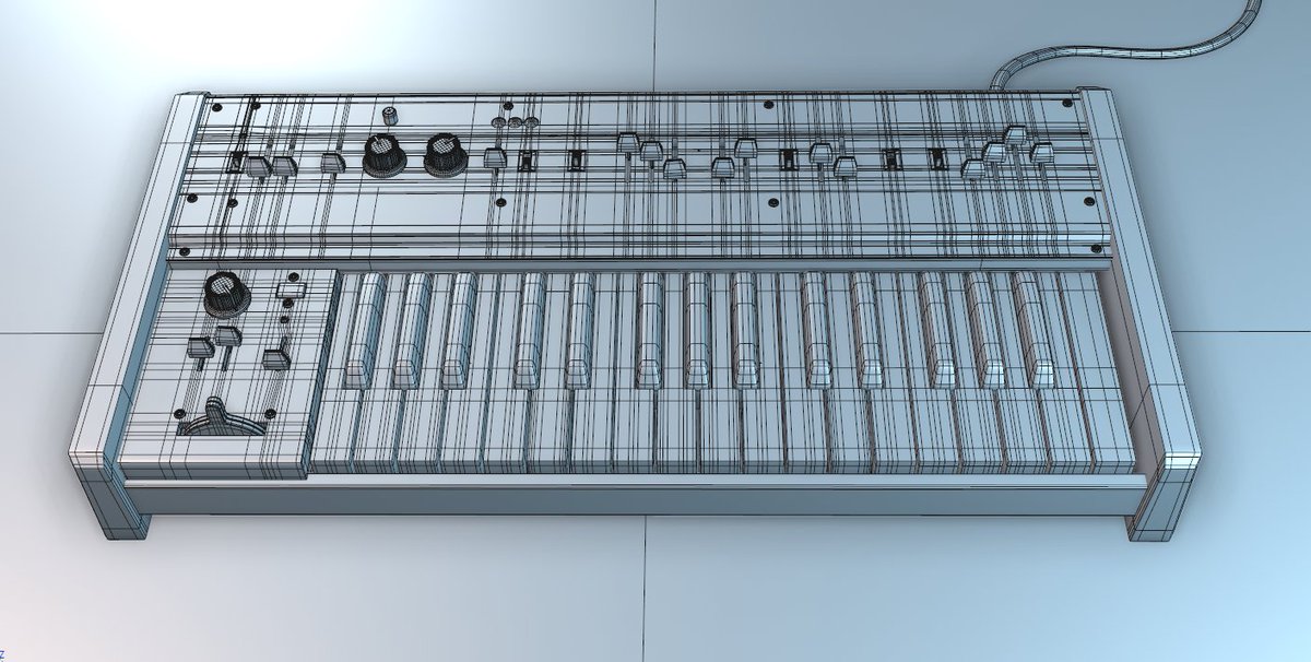 Luminetrics's tweet photo. Very much enjoyed making this old-school monosynth for an upcoming film. 100% quads. #Roland #SH09 #Maxon #Cinema4D #C4D #PhysicalRender #SDS  #Modelling https://t.co/4TjS6Tqv44