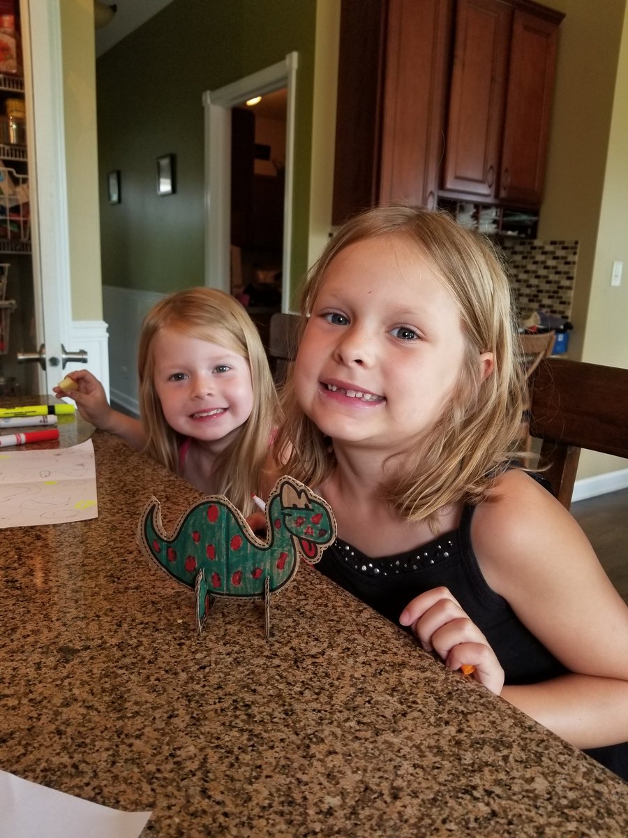 TanyaH66t's tweet photo. @amazon Thanks for the Dino! Can u make us a print for a princess castle with the big boxes? :-) #morethanabox #innovate #makersummer #dinos https://t.co/TqRMx7bXy8