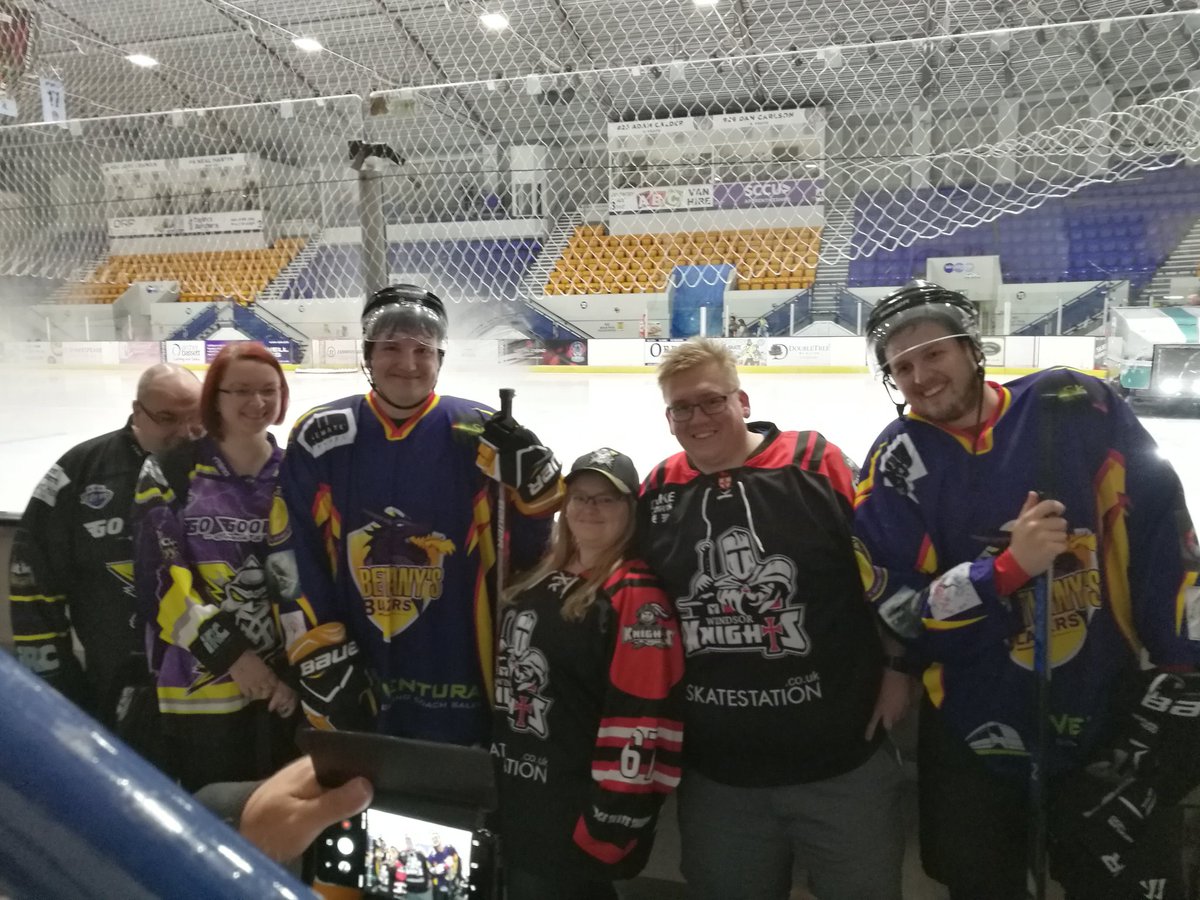 Players, family &amp; friends of the <a href="/Windsor_Knights/">Windsor & Slough Knights</a> are in Coventry this afternoon for the <a href="/BethanysLegacy/">Bethany's Legacy</a> memorial game held at the Sky Dome!

<a href="/dtproud/">Dan Proud</a> is wearing #3 today and <a href="/dexter_k/">Darryl Kinsey</a> in his usual #67, both for Bethany's Blazers!

#hockeyhelpshearts and truly #hockey4everyone