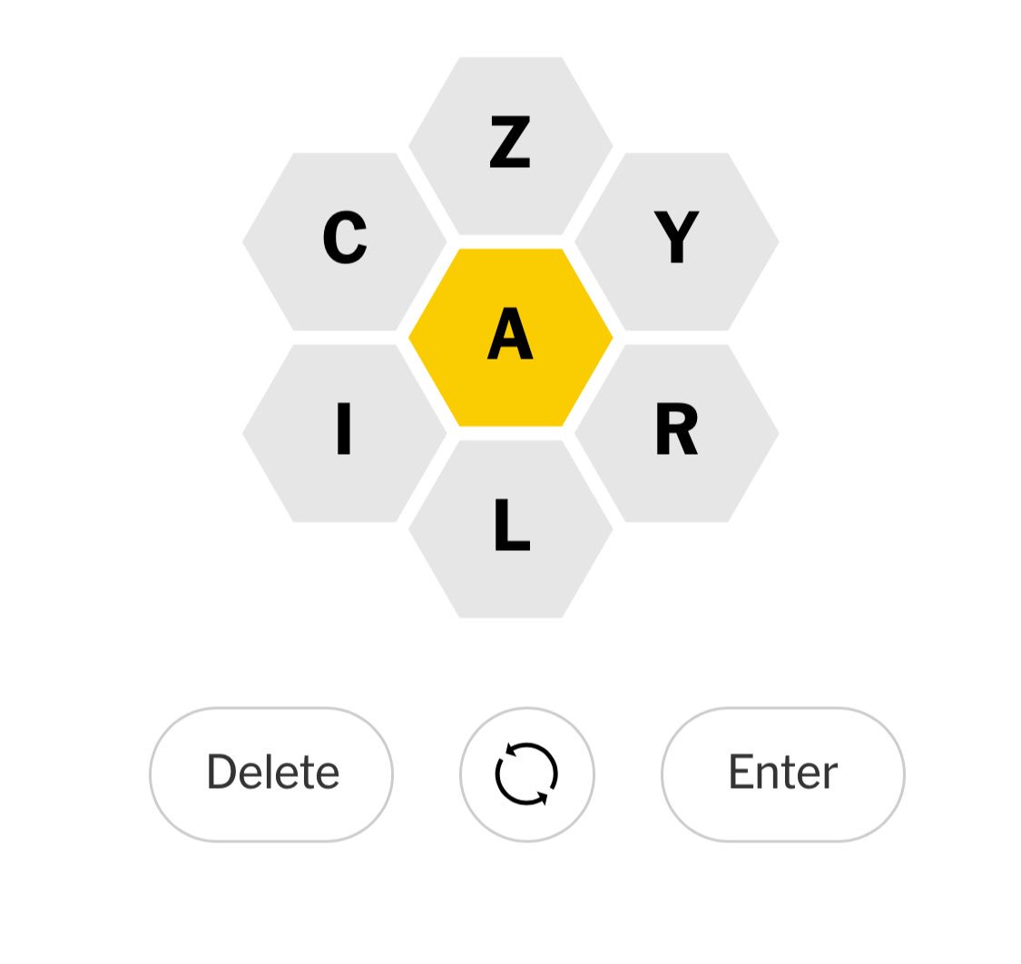 New York Times Games On Twitter While You Wait For The Sunday Puzzle Try Out Spelling Bee Can You Find Today S Buzzword Using All Seven Letters Https T Co 663noeo6gd Https T Co Pcfiwekwyx