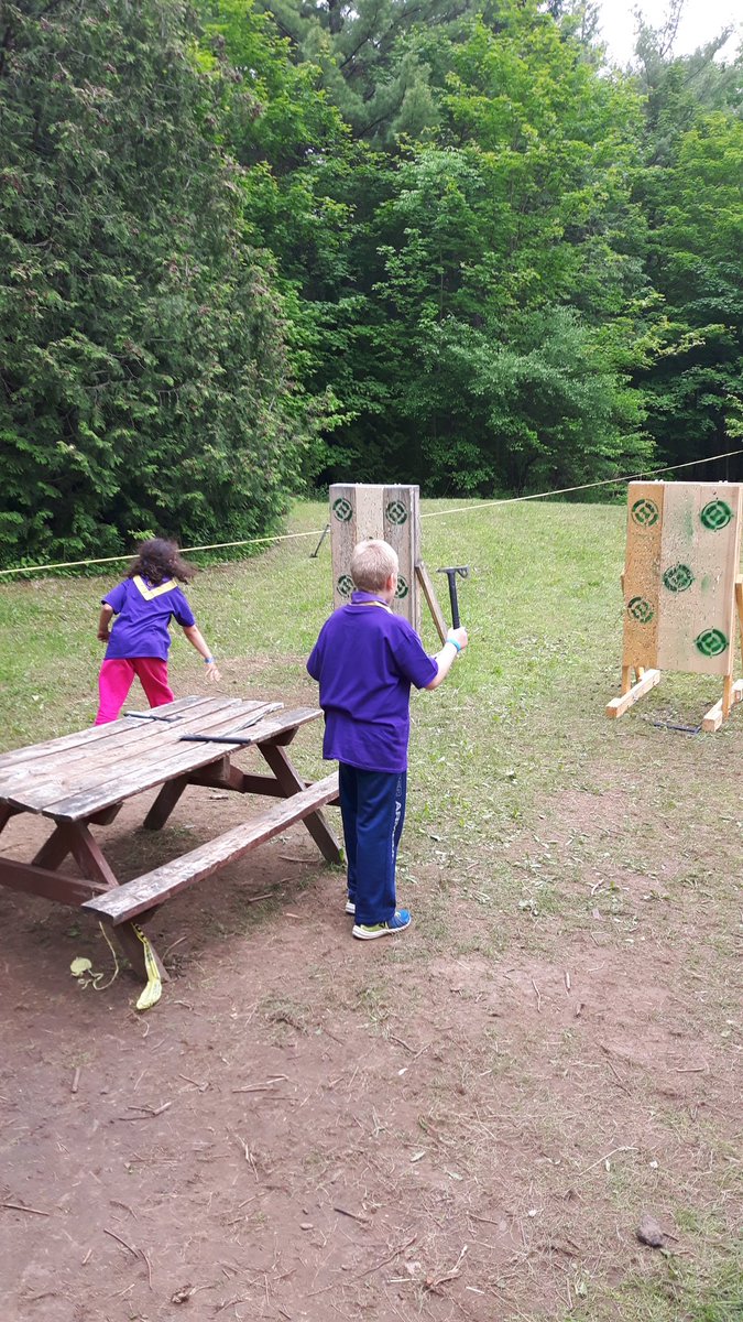 7th_ajax's tweet photo. Hatchet throwing 1 #cecuboree #cubsdostuff https://t.co/VCi003h8Iy
