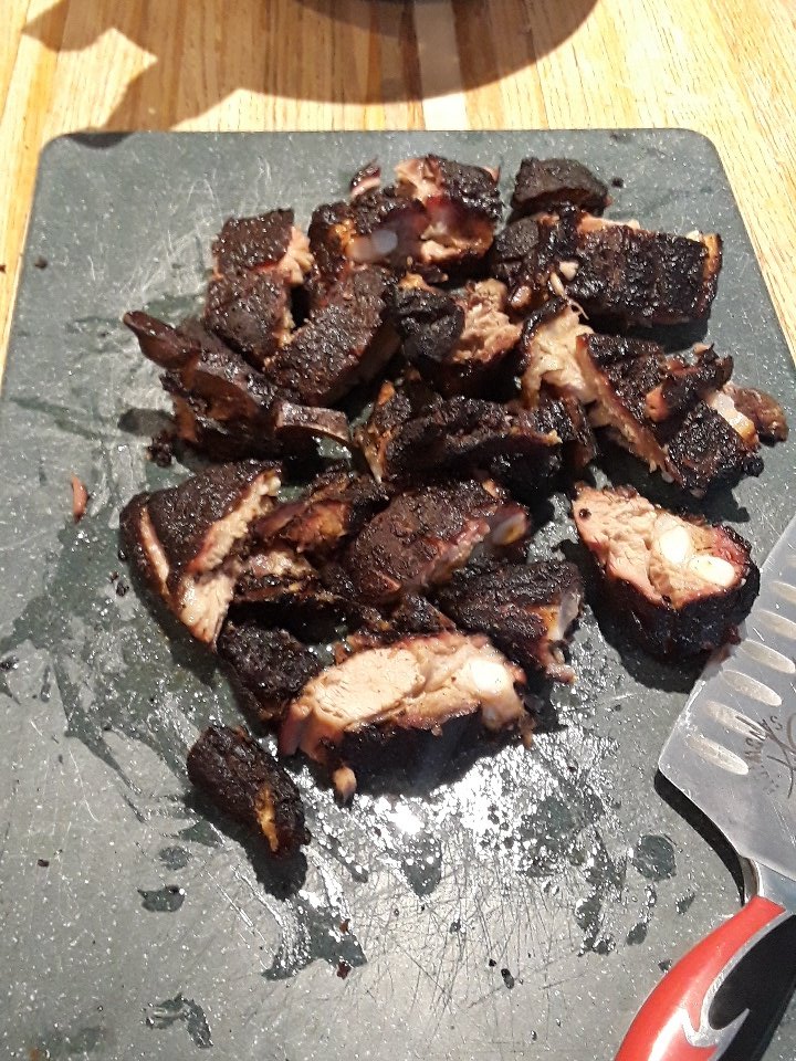 RobGruener's tweet photo. @GordonRamsay Any thoughts on my smoked Rib Tips? https://t.co/Qw54zkDvBe
