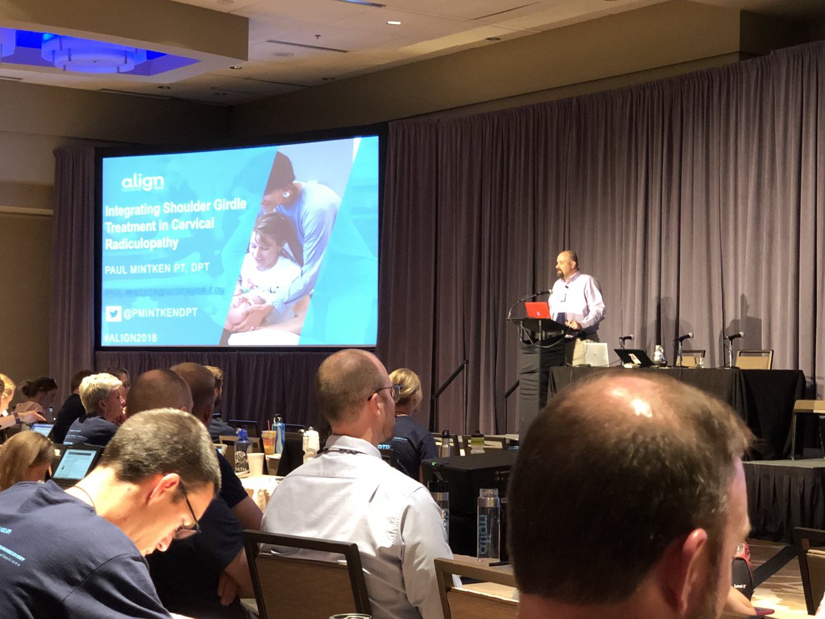 timothywflynn's tweet photo. @PMintkenDPT discussion of shoulder girdle dysfunction in cervical radiculopathy #Align2018 https://t.co/2dGi3P9T64