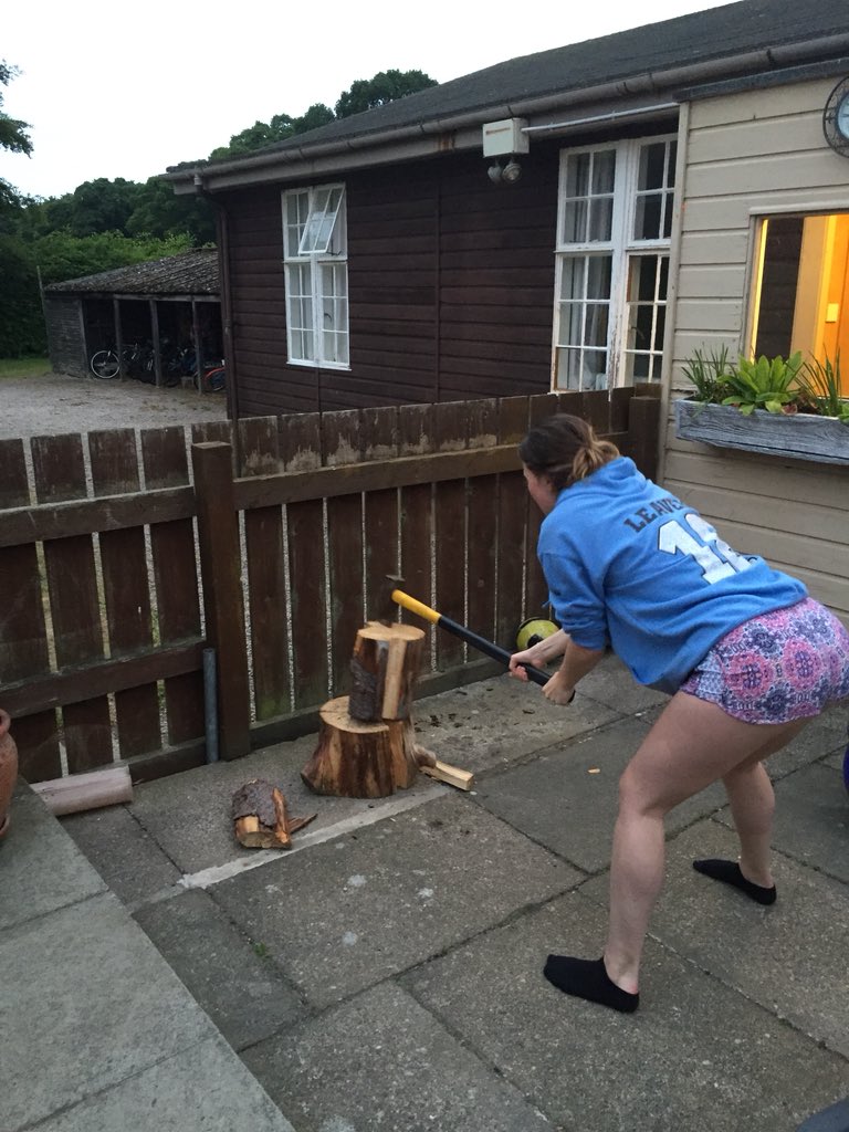 WindmillLodge's tweet photo. Year 13s learning wood chopping #brew #gordonstoun #broaderexperiencesbroaderminds https://t.co/3pl1h3YyDm