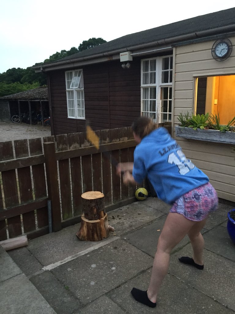 WindmillLodge's tweet photo. Year 13s learning wood chopping #brew #gordonstoun #broaderexperiencesbroaderminds https://t.co/3pl1h3YyDm