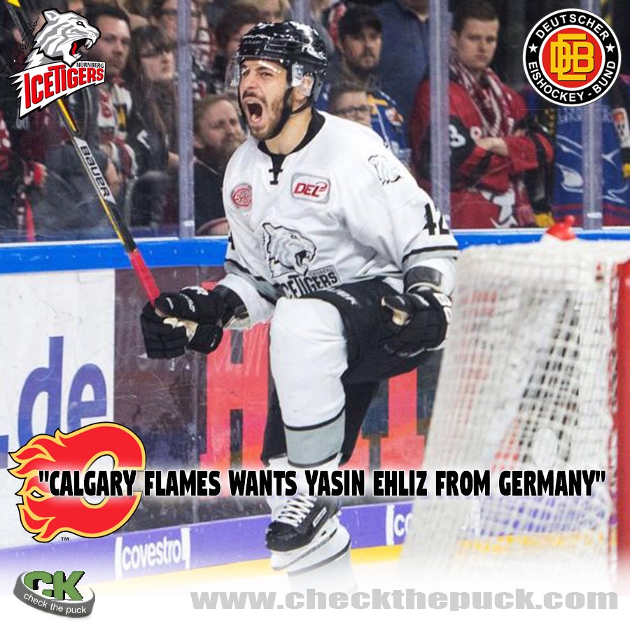 checkthepuck's tweet photo. NHL team Calgary Flames from Canada wants to attract the professional of the Nuremberg Ice Tigers and Olympic silver medalist to Canada https://t.co/rrdd4VkxQt #eishockey #yasinehliz #thomassaboicetigers  #icehockey #ishockey 
#adulthockey #menshockey #nhl #calgaryflames https://t.co/KNyUYiUVpz