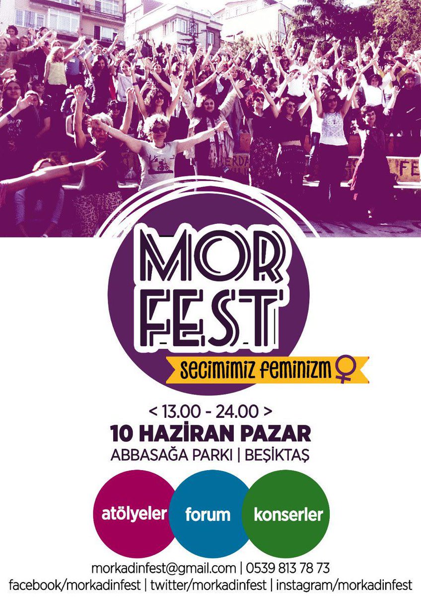 dokuz8haber's tweet photo. #MorFest (@morkadinfest), bugün Abbasağa Parkı'nda gerçekleşecek. Stantlar, atölyeler, konserler ve daha birçok etkinliğin gerçekleşeceği festival saat 13.00'ten gece yarısına kadar sürecek. https://t.co/353Mip2dkk