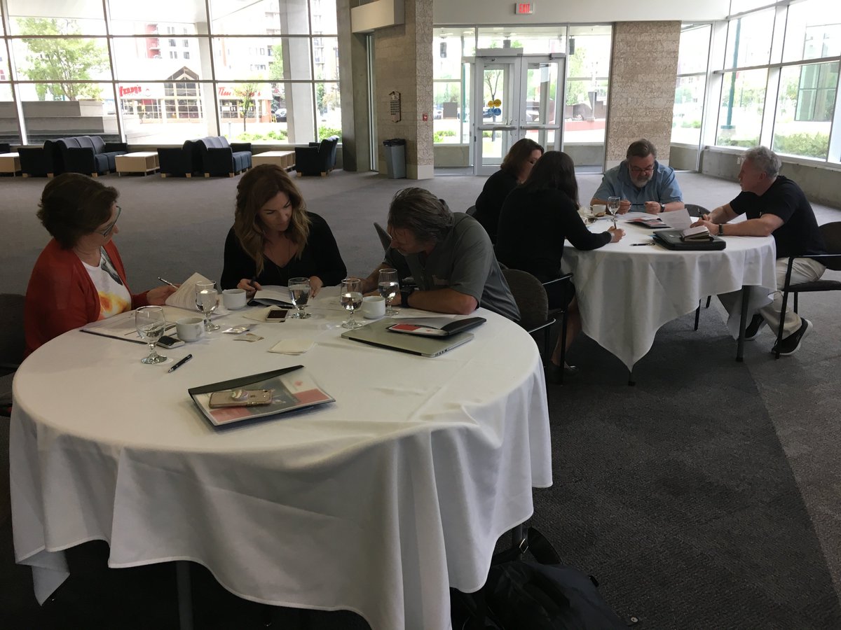 pwmartin's tweet photo. Participants in our @MacEwanCAFE group testing workshop are hard at work trying l out a group quiz based on our first session. w. @CarolynIves https://t.co/mGLEUb4VPp