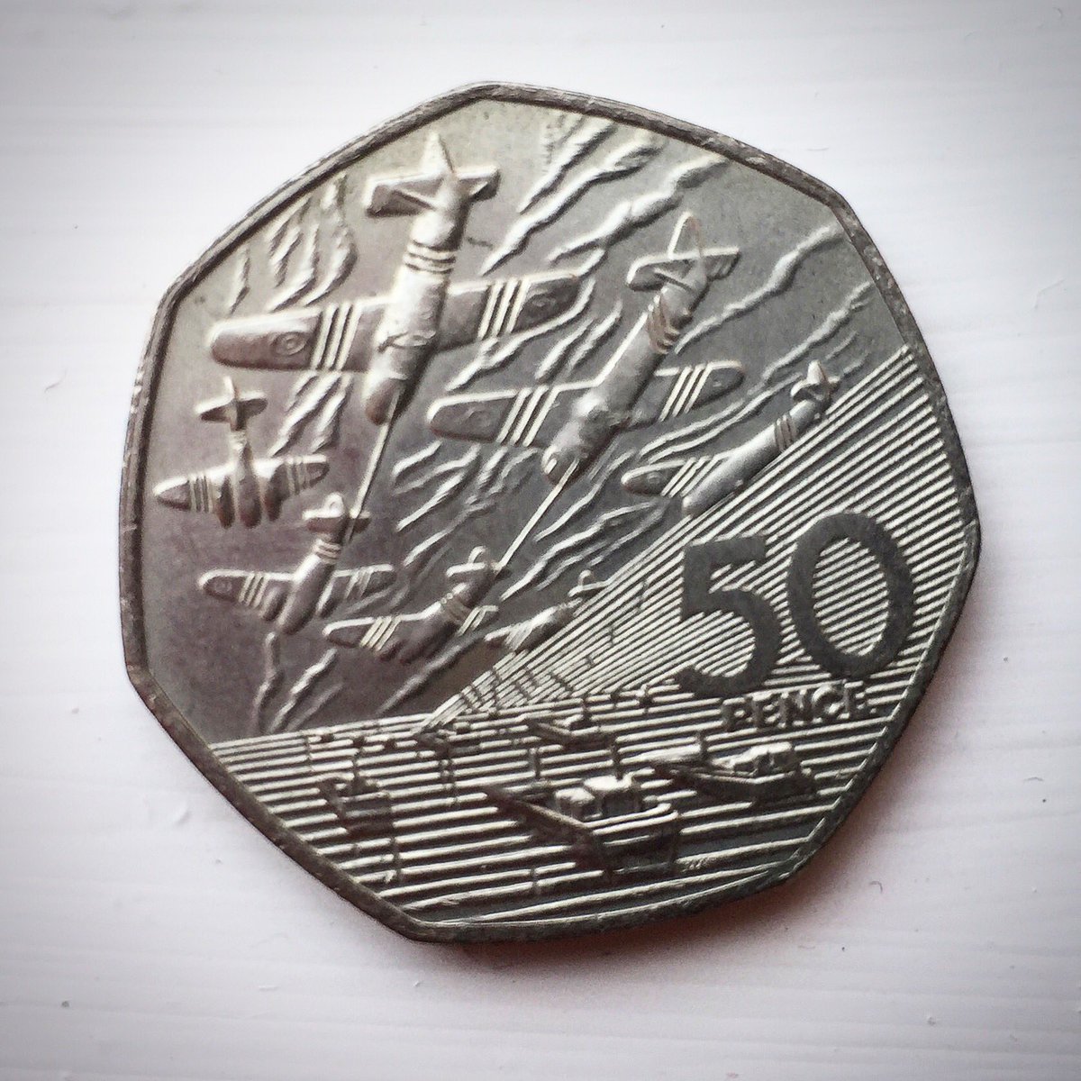 WeWalkForThem's tweet photo. Just found an old 1994 50p coin stored away in a box in the cupboard. Forgot I had it. #DDay #coin #50p #50pence #DDayCoin #commemoration #LestWeForget #WeWalkForThem https://t.co/LCISMo7m9e