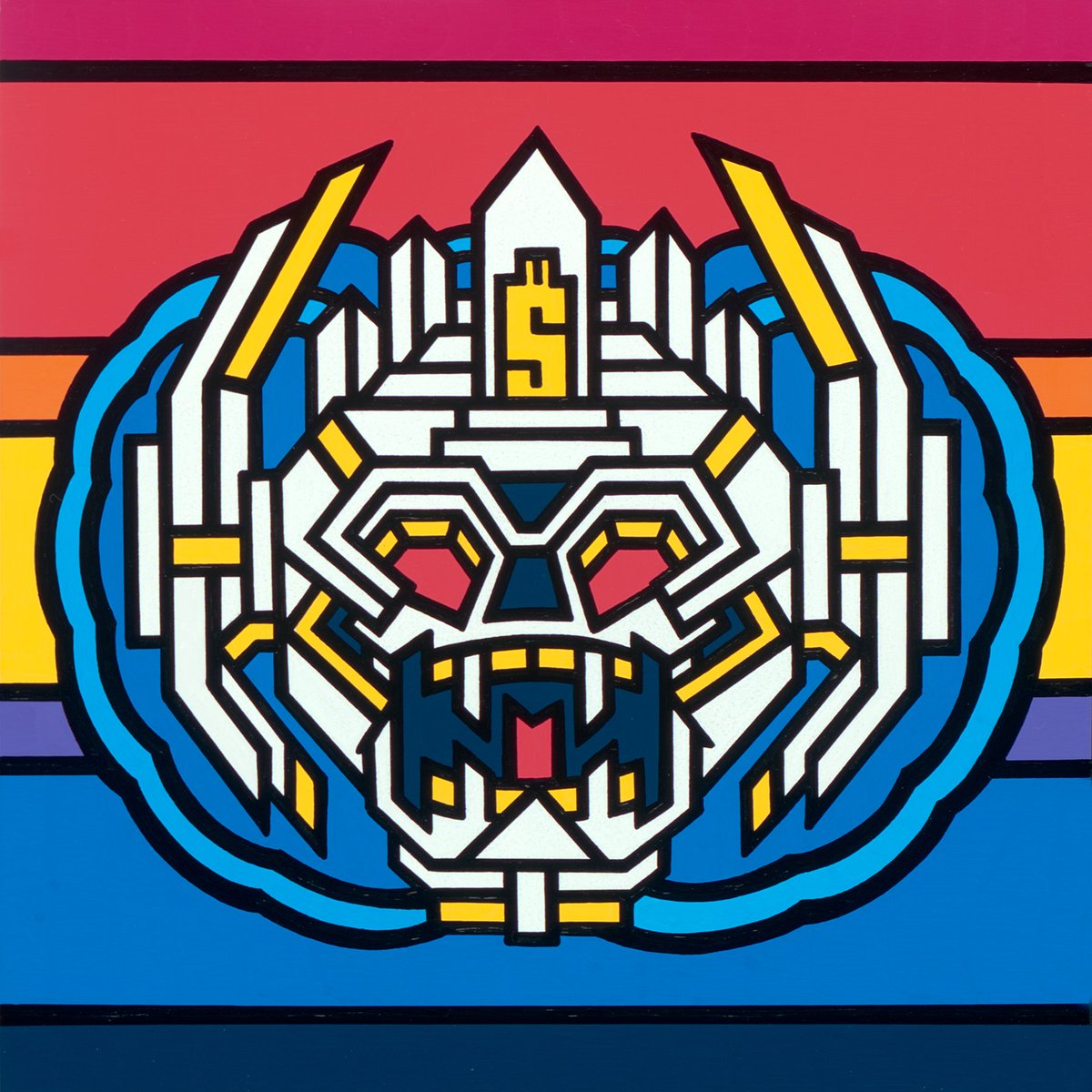 HomelessCop's tweet image. I've been making paintings and sharing on Instagram but I need to remember to post up here too. Fuck. Well, here's Spectre, (10 x 10 oil) 2017