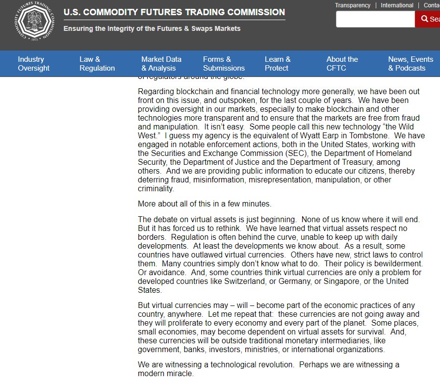 OddStockTrader's tweet image. WOW! $BTC cftc.gov/PressRoom/Spee…