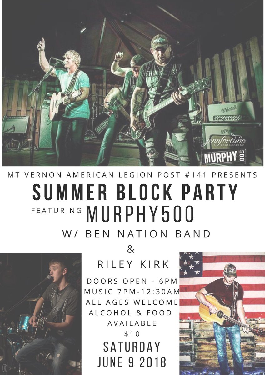 TheMurphy500's tweet photo. Rain or shine we party tonight!  Let’s do this Mt Vernon IL!  @bennation21 @rileykirkmusic https://t.co/OijayLC4RU