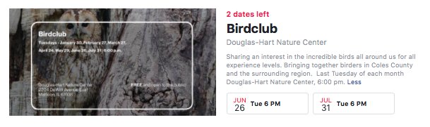 Don't miss Bird Club June 26th #EIU #LifelongLearning bit.ly/2LsWrP6