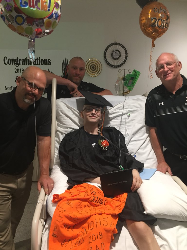 NOFBpersist's tweet photo. Congrats to senior Samer Babi who received his HS diploma at Clev. Clinic today! Your pride, courage, and smile are inspirational to all of us! https://t.co/RwkMjNxThH