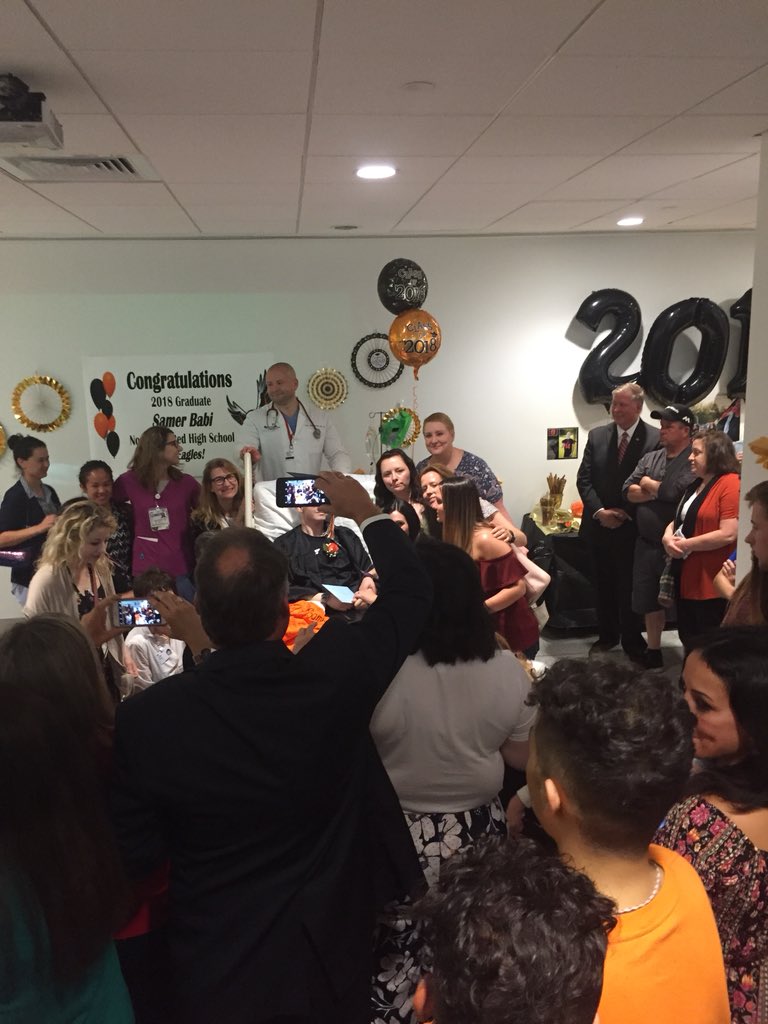 NOFBpersist's tweet photo. Congrats to senior Samer Babi who received his HS diploma at Clev. Clinic today! Your pride, courage, and smile are inspirational to all of us! https://t.co/RwkMjNxThH