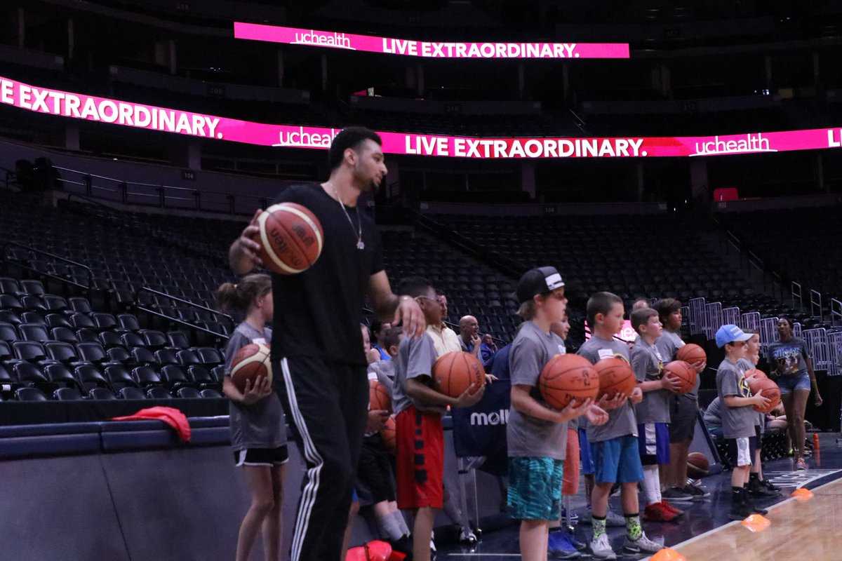 nuggets's tweet image. Gary and Jamal helped out at yesterday's UCHealth Basketball 101 Clinic!