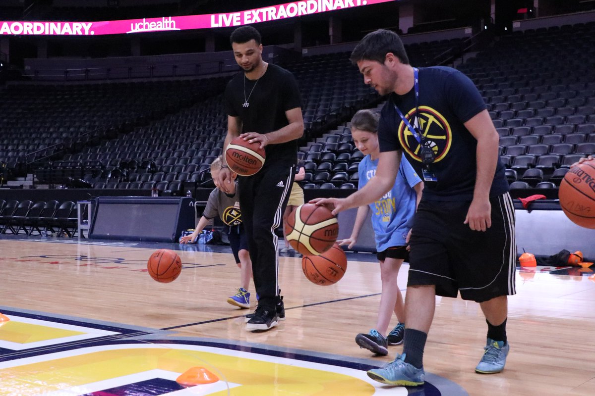 nuggets's tweet image. Gary and Jamal helped out at yesterday's UCHealth Basketball 101 Clinic!