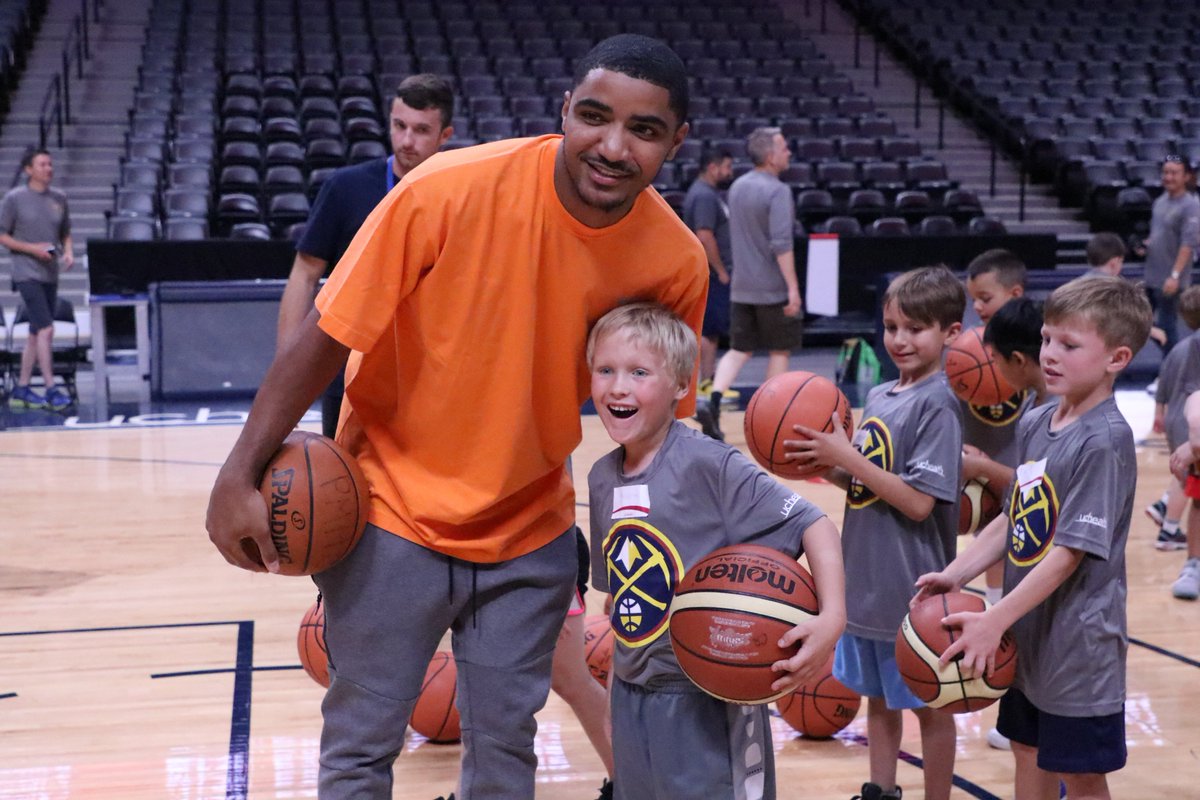 nuggets's tweet image. Gary and Jamal helped out at yesterday's UCHealth Basketball 101 Clinic!