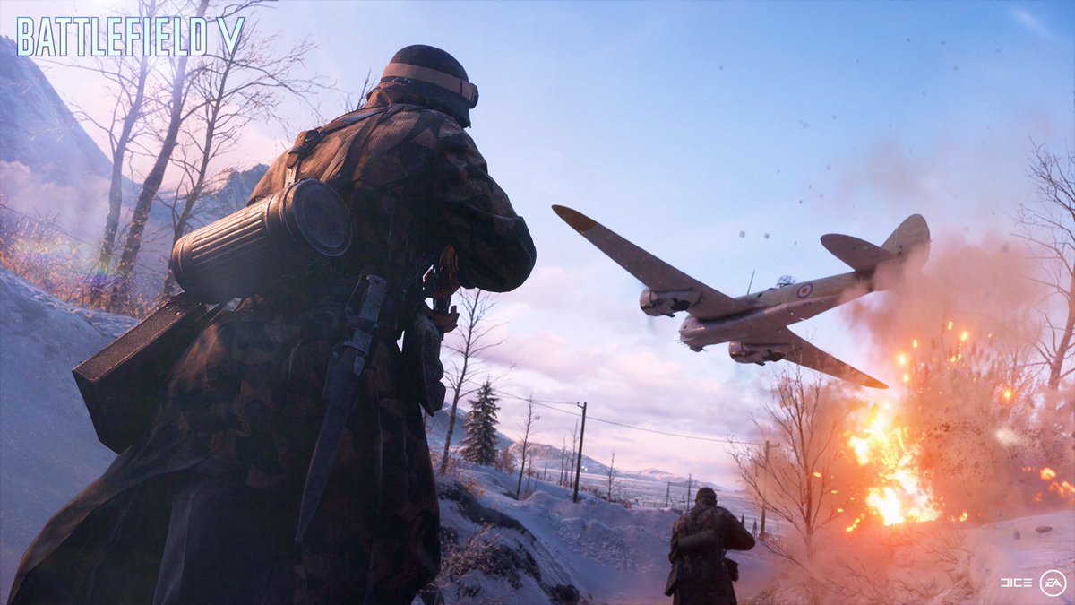 Battlefield's tweet photo. Our vision is nothing short of the deepest and most immersive Battlefield yet. Watch the EA PLAY #Battlefield V livestream: https://t.co/heygNXz18W https://t.co/OY57SNjbGe