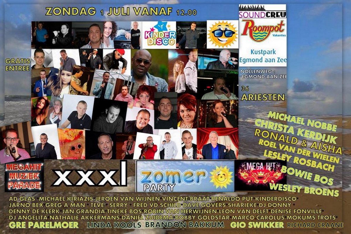 MEGAHITTV's tweet photo. Zondag 1 Juli 2018 Megahit Muziek Parade xxxl in @kustpark Egmond aan Zee Nollenweg 1 Egmond aan Zee . 

Met meer als 35 artiesten Entree is gratis . https://t.co/N0AtOAvE8T