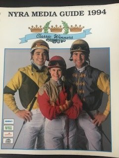 Dan_USTA's tweet photo. Triple Crown races winning jockeys 25 years ago. (l to r) @JockeyMikeSmith (Preakness - Prairie Bayou), @KroneJulie (Belmont-Colonial Affair), @jerrydbailey (Derby-Sea Hero). Today, Mike's riding, Jerry's announcing and I hear Julie is there watching. Got to watch them every day. https://t.co/xVKsivA2Z3