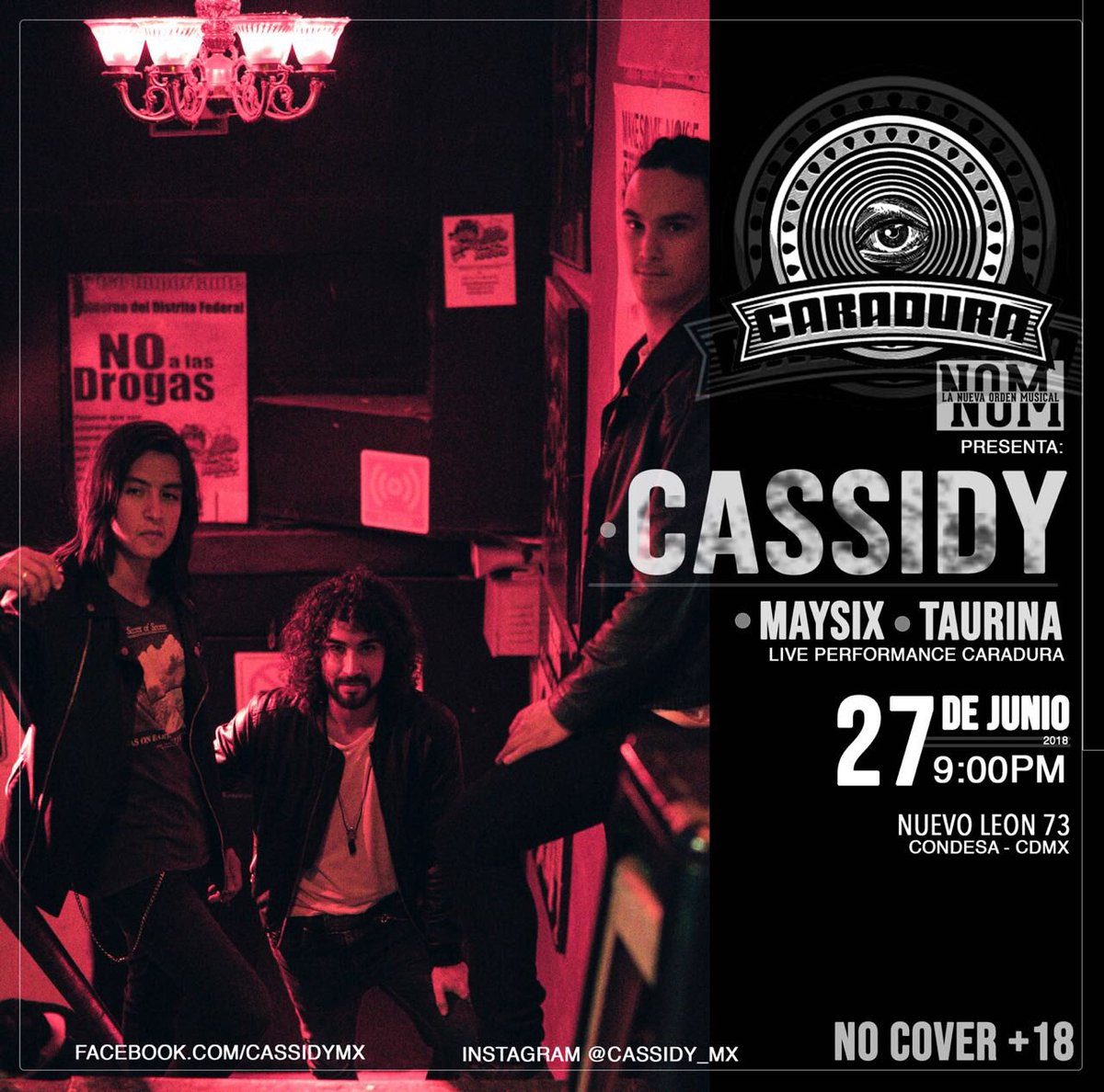 Cassidy_MX's tweet photo. 27 del mes en curso en CARADURA!! Entrada libre 9:00 pm. Todos invitados Amigos!! https://t.co/MDXx0eic14