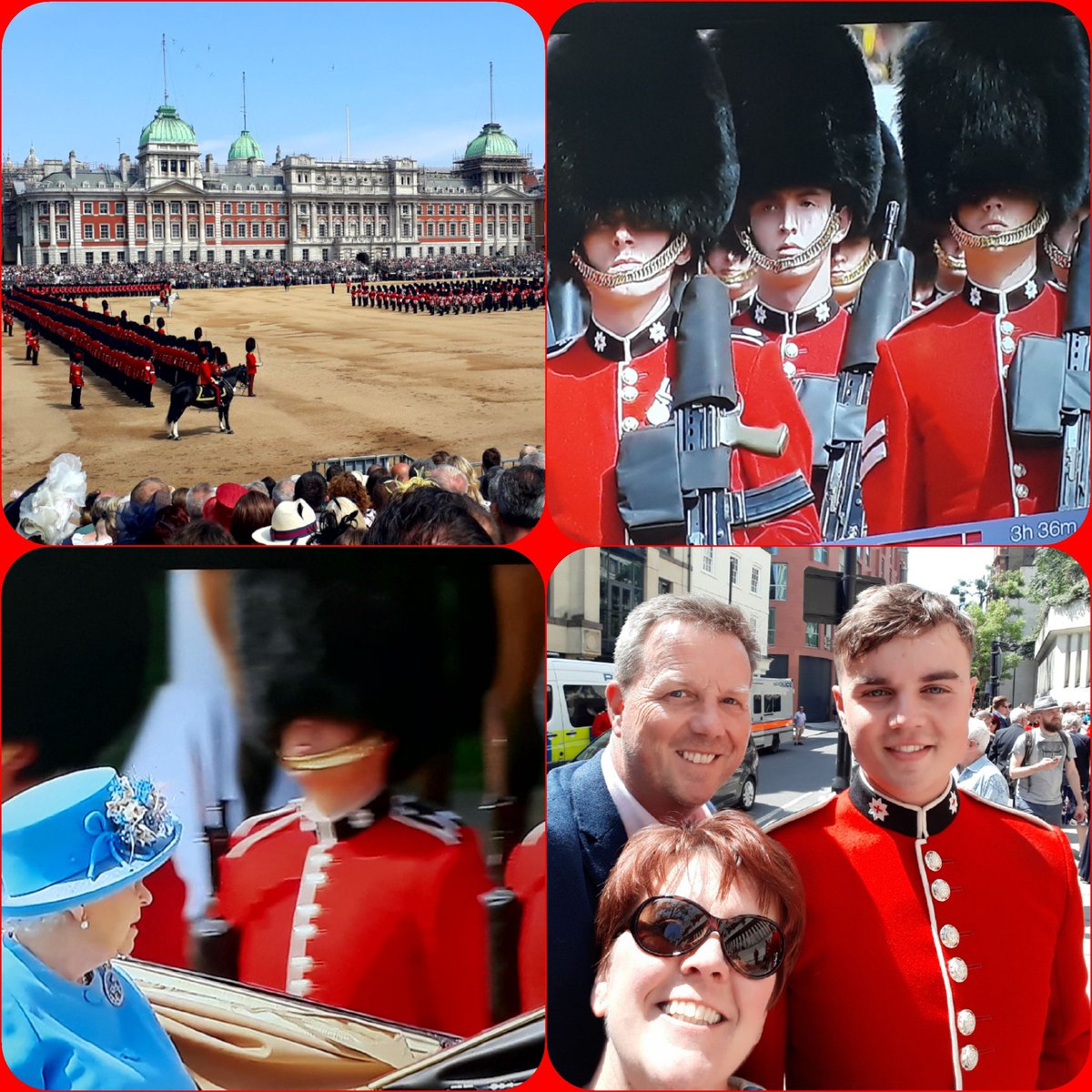 What a privilege to see the lad perform in the Queen's Birthday Parade today. A real honour to be there. #TroopingTheColour #escorttothecolour #ColdstreamGuards