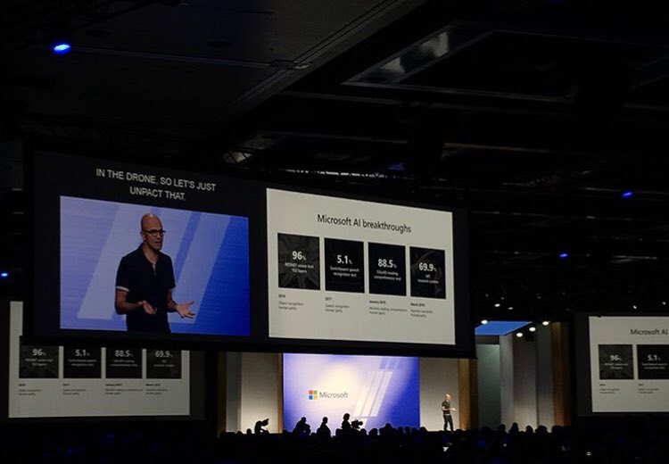 socialimpactlv's tweet photo. One of the highlights at Microsoft Build Conference was the speech of its CEO @satyanadella 🙌🏻
#msbuild #satyanadella #seattlewashington #msbuild2018 #businessevents #satyanadella #drones #artificialintelligence #technology #microsoft #technologyevents #inspirationalevents https://t.co/Nj7TskaszQ