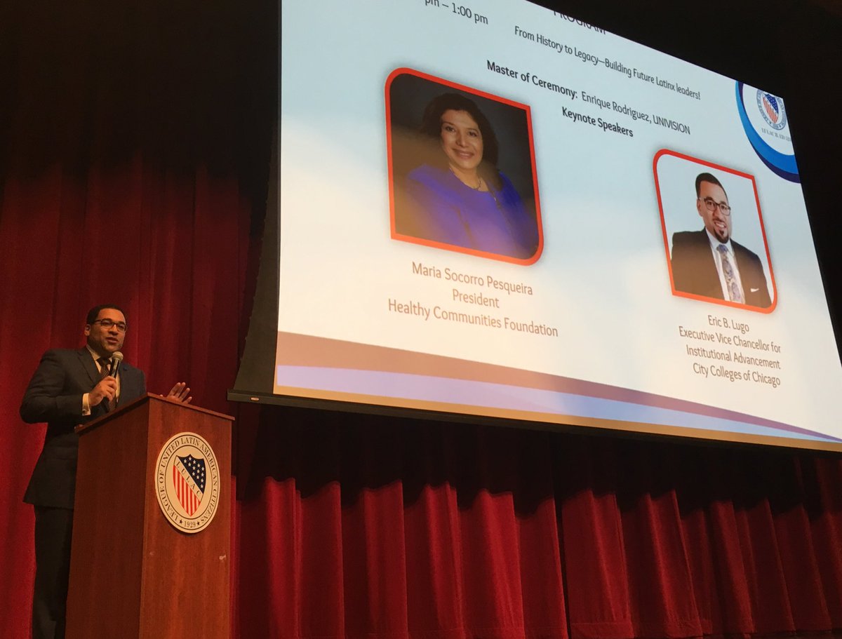 Key Note Eric Lugo, Executive Vice Chancellor for Institutional Advancement at the <a href="/ChiCityColleges/">City Colleges of Chicago</a> @eblugo81 sharing his passion for this work that comes from his mom, Nelda Lugo who is here with us today. <a href="/argohs217/">Argo Community HS</a>
