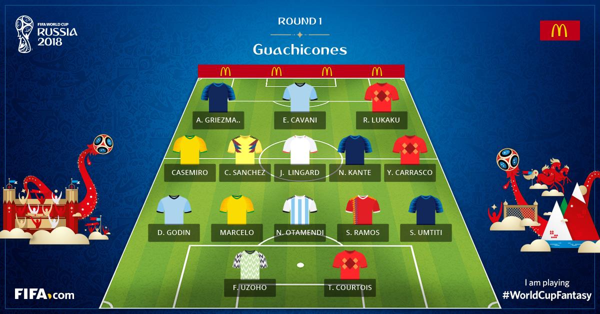 andresvizca's tweet photo. Check out my 2018 FIFA World Cup TM Fantasy team for Round 1   https://t.co/3wGdLYksIA https://t.co/PlJkDj0g0S