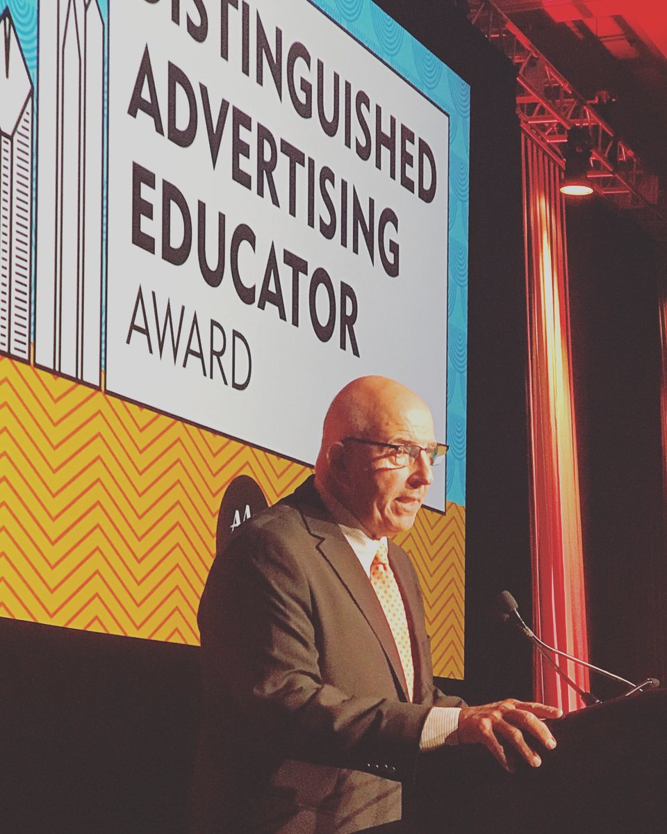 AAF_Ed's tweet photo. Congratulations to Oscar Chilabato of Johnson and Wales, on receiving the Distinguished Advertising Educator Award. #ADMERICA18 https://t.co/vVIIAur4oE