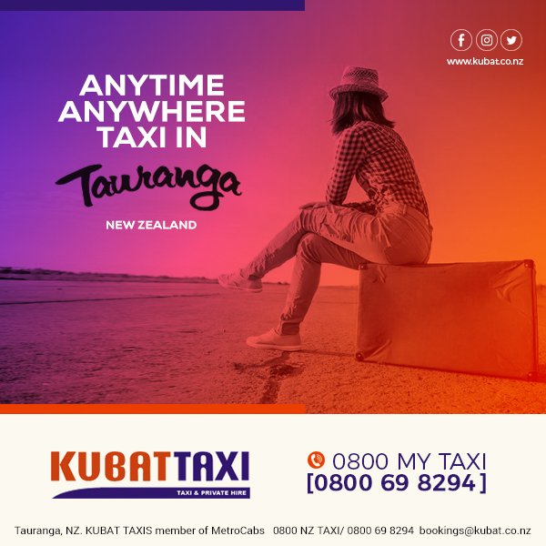 KubatCabs's tweet photo. Anytime &amp; Anywhere #Taxi in Tauranga. Book your #TaxiOnline at https://t.co/ivoHOWni0s Or call us 0800 69 8294 https://t.co/RgzsBfxrYS