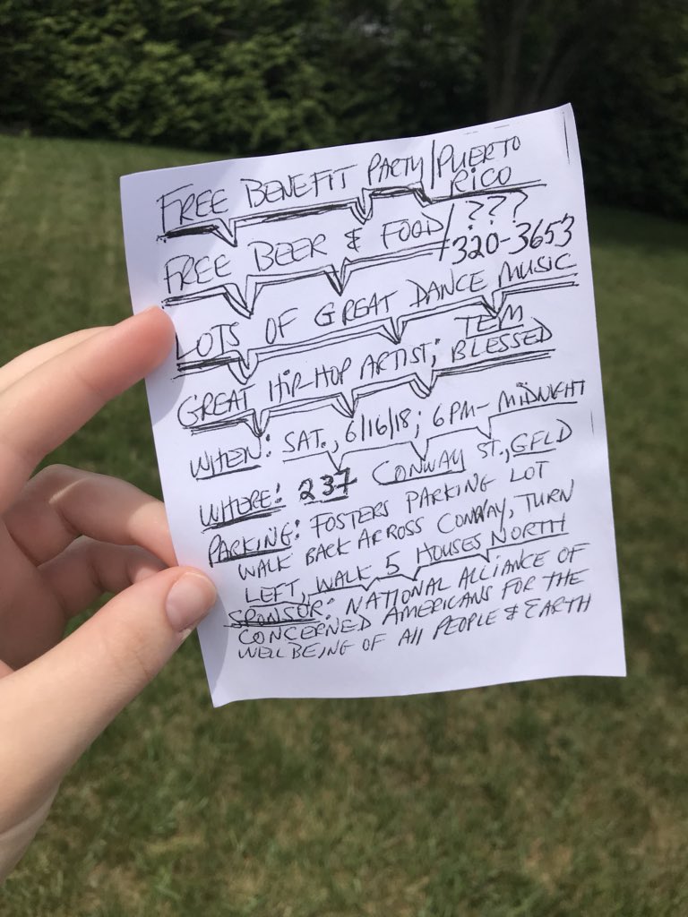 alliance413's tweet photo. if you are interested, there will be a party to support those who lost their everything in Puerto Rico due to Hurricane Maria. The party will take place in Greenfield MA, and all the information needed is on the sheet. Hope to see you there! #activist #activism https://t.co/8SLwzkttgX