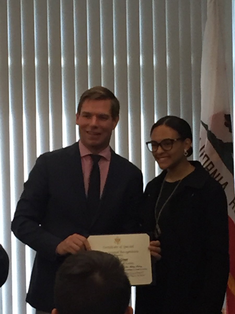 Congressman Swalwell presenting 2018 CVHS Grad, Bianca Greer, with her certificate of acceptance to West Point!  First female from CVHS to go to West Point.  Excellent job, Bianca!! We are so proud of you.