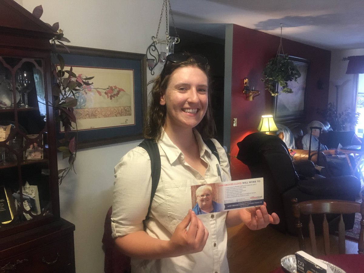 hanjones4va's tweet photo. One of our amazing volunteers just returned from knocking two packets in Deforest for Ann Groves Lloyd! #VoteAnnJun12 https://t.co/ivbobo4lBc