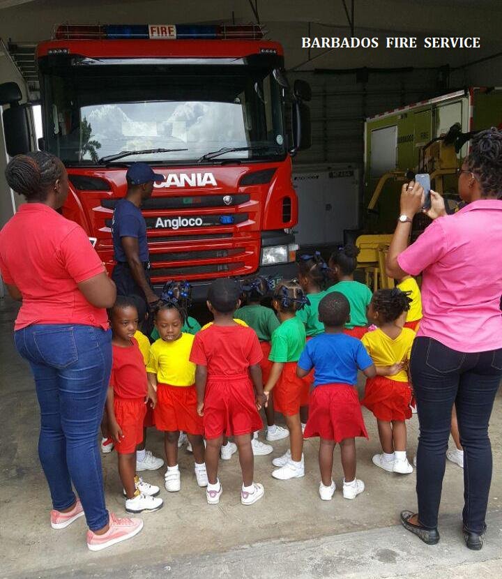 FireControl246's tweet photo. Several pupils from the Cuthbert Moore Primary School thoroughly enjoyed themselves during a recent tour of the #ArchHall Fire Station. The pupils were able to learn about the equipment used for firefighting and rescue. #Barbados #FireStation #Tour https://t.co/0zjCpnhjEr