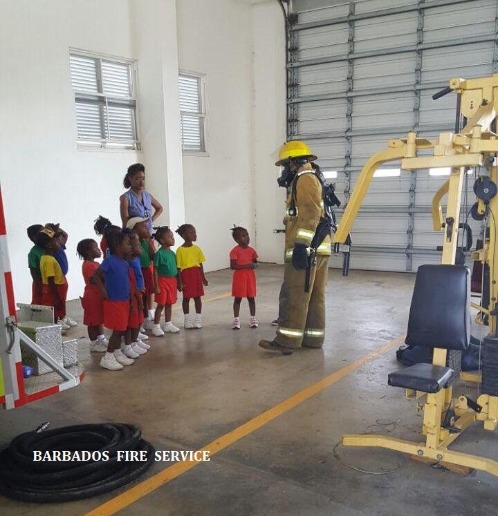 FireControl246's tweet photo. Several pupils from the Cuthbert Moore Primary School thoroughly enjoyed themselves during a recent tour of the #ArchHall Fire Station. The pupils were able to learn about the equipment used for firefighting and rescue. #Barbados #FireStation #Tour https://t.co/0zjCpnhjEr