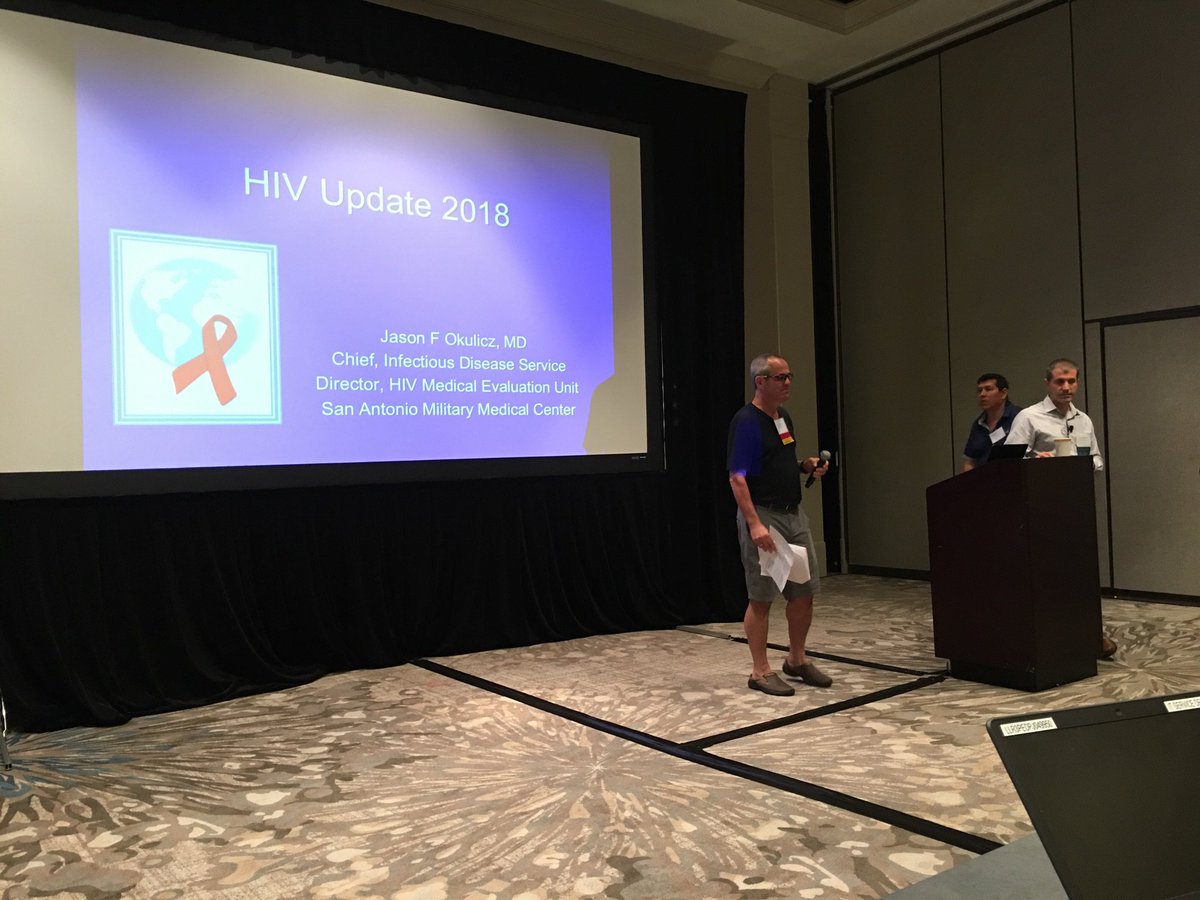 BradCutrellMD's tweet photo. Next up important updates in HIV at #TIDS2018 from Dr. Okulicz. Always informative discussion. @DrJanPatterson @doctorfungus @DrBarbaraTaylor https://t.co/zcoT5dZfGN