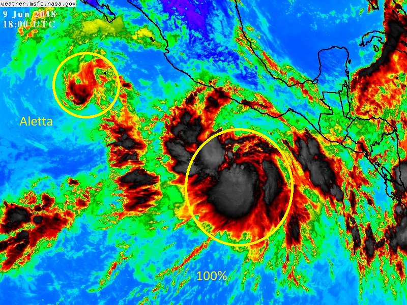 metmex's tweet photo. AVISO.

Baja presión a 563km al sur de #Acapulco, Guerrero, tiene 100% de potencial de ser ciclón tropical en 48 horas.

*Extremar precauciones habitantes en las costas de Colima, Jalisco y especialmente #BajaCaliforniaSur, mantenerse informados de la evolución y trayectoria. https://t.co/Iw3Y01rBXg