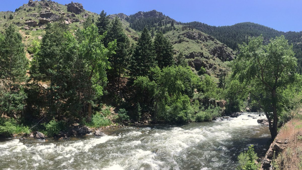 Clear Creek is running high. Beautiful but dangerous. Use caution around the water. #jeffcotrails