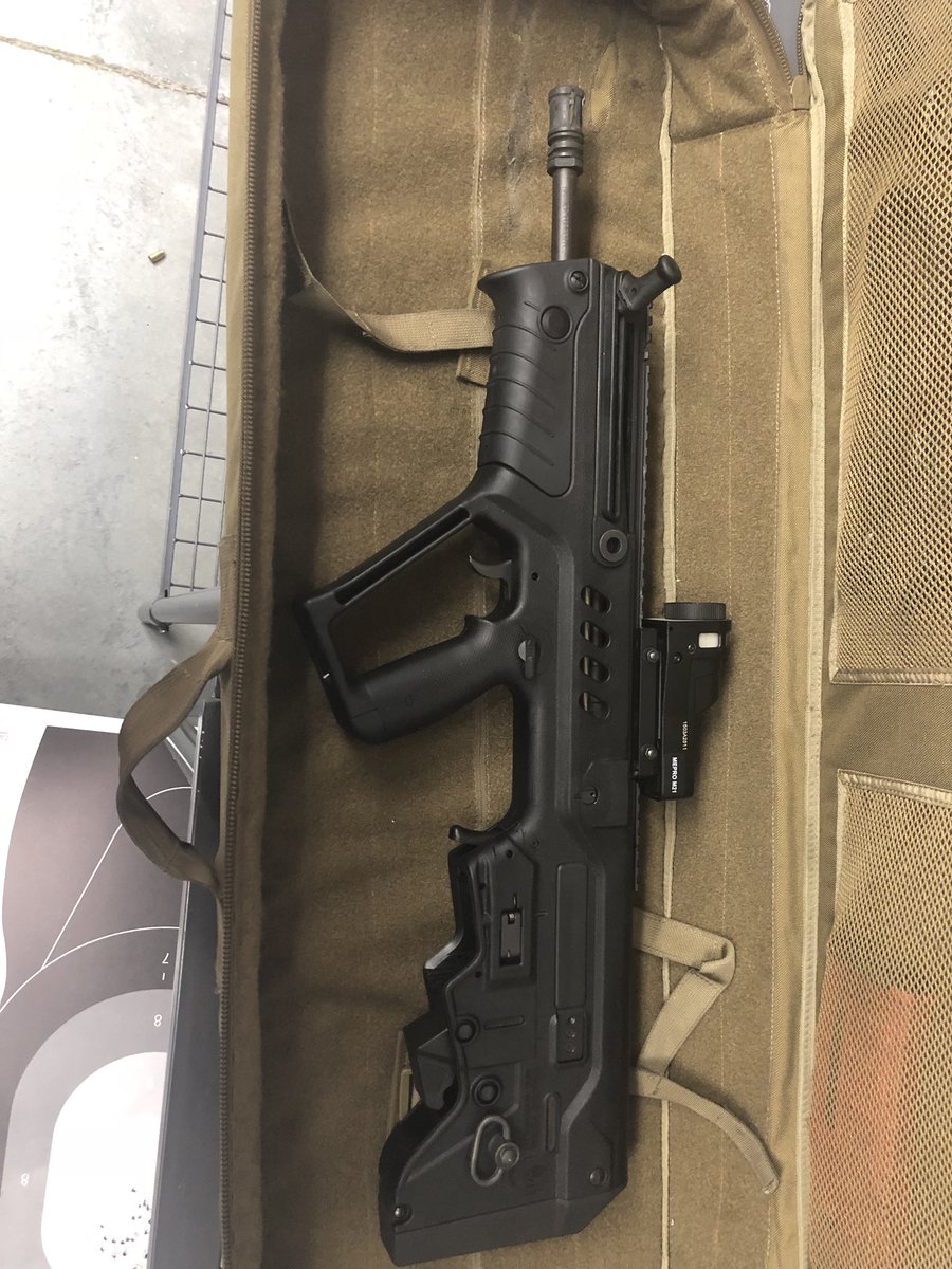 CoopDaddy907's tweet photo. Absolute blast shooting the I.W.A Tavor @88tactical. Thanks @Kirkers29 for hooking me up. Needed a Bloody Mary to make me feel better about my shooting skills #foundersclub #2A https://t.co/1eKYJ7yGYX