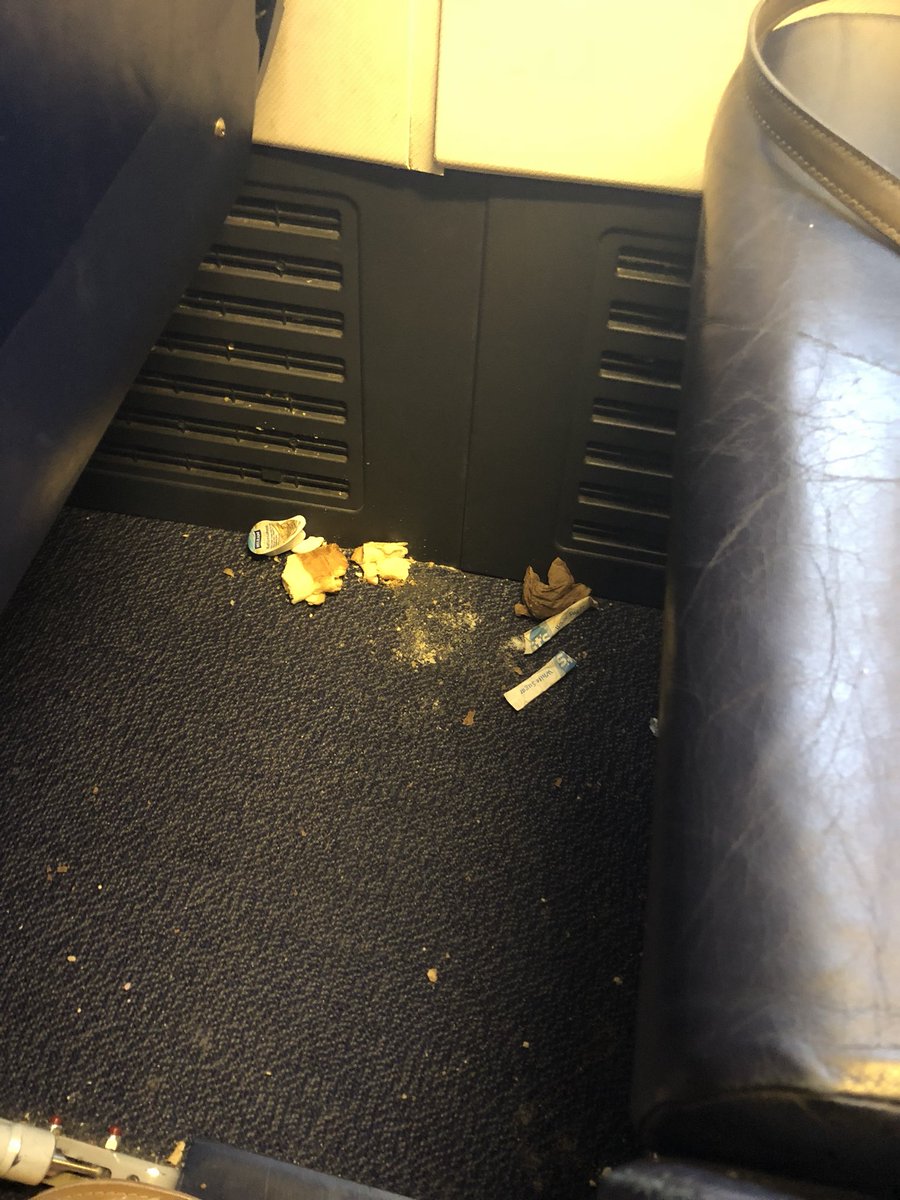 richsanna's tweet photo. @Ryanair just boarded our flight ... nice to see there was no expense spared in the cleaning of the plane https://t.co/5peZGQDan9