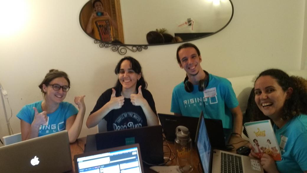 RisingPixel's tweet photo. #kinggamejam venue is closed but the jam day isn't over for us 😎 https://t.co/H7f5Sziw3I