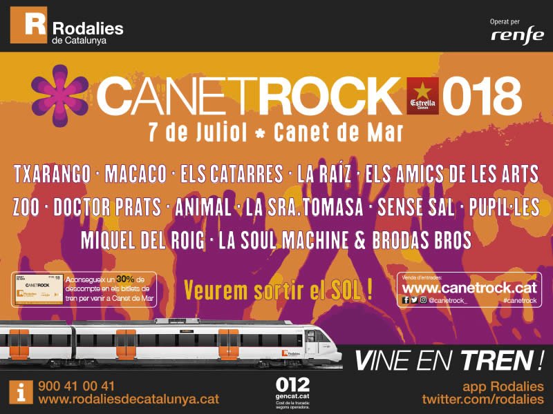 018Canet's tweet photo. Vols venir en transpor públic al festival?
https://t.co/9CllXa3iOP https://t.co/z8N1gvDXDH
