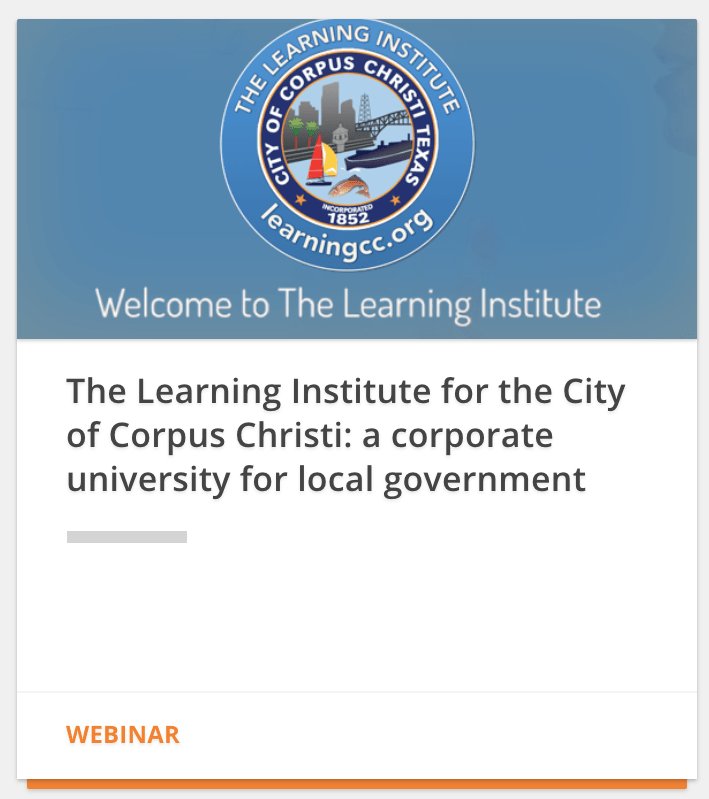 lizawisner's tweet photo. WEBINAR: The City of Corpus Christi Learning Institute - A Local Government Corporate University. #PowerUp #LearningCC https://t.co/r0Y5Opckzw https://t.co/g2lX3Pj0mt