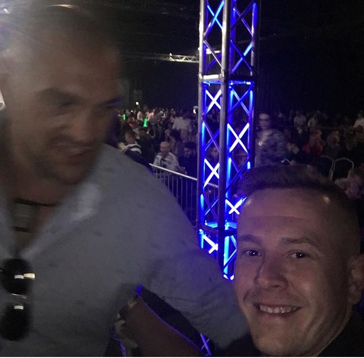 mikehesketh91's tweet photo. The night Tyson tried to knock me out 🤣 love it @Tyson_Fury #walkingoff #shitpic #letsgochamp https://t.co/0SKux0Wk48