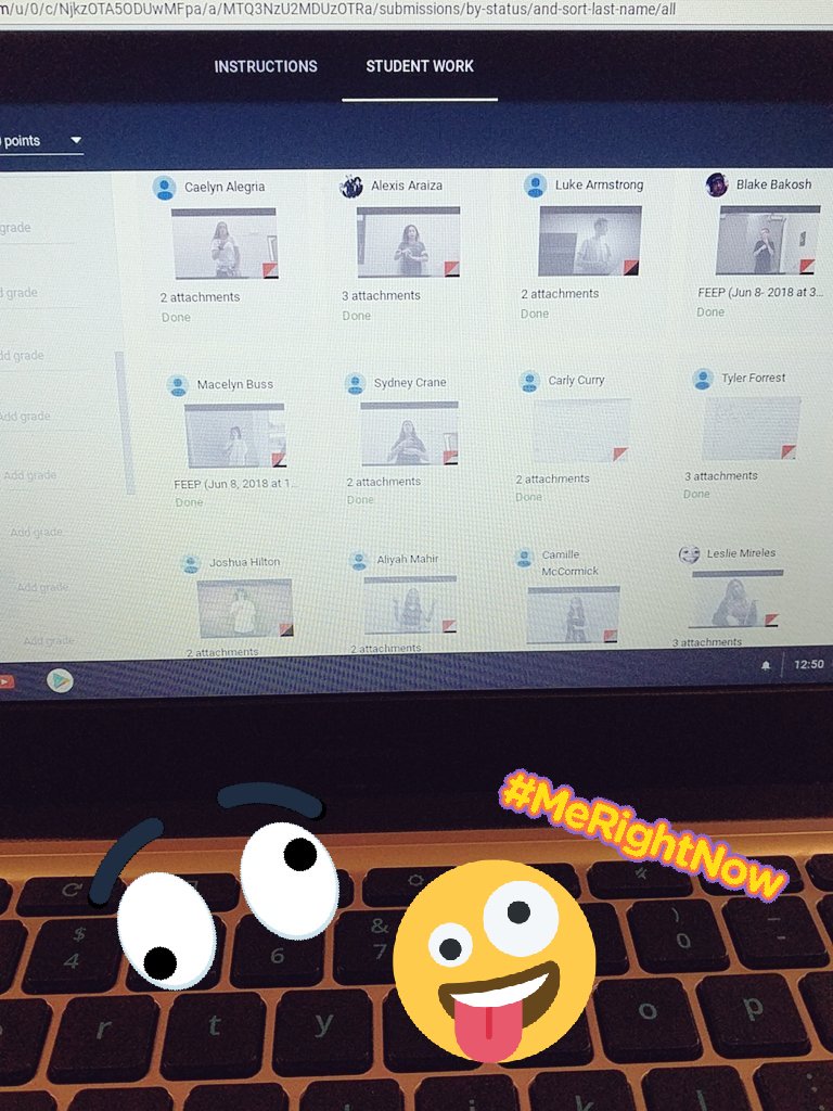 MsCollinsASL's tweet photo. I think I'm going cross-eyed 😆 #gradinggradinggrading #somanyvideos #ASLteacherlife https://t.co/dQ2Xz28esN