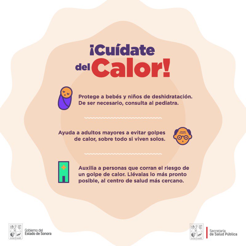 ClaudiaPavlovic's tweet photo. Recuerda que menores de edad, adultos mayores y quienes están a la intemperie, son más vulnerables a sufrir una deshidratación a causa de las elevadas temperaturas.  #CuídateDelCalor https://t.co/yM2kS4SK1u