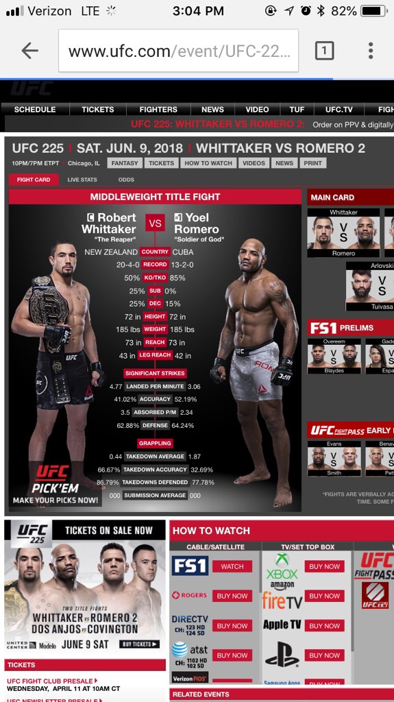 themmareview's tweet photo. @arielhelwani On both the UFC app and website, the fight is once again listed as being for the Middleweight Title. What have you heard? https://t.co/hb3tMcM1zm